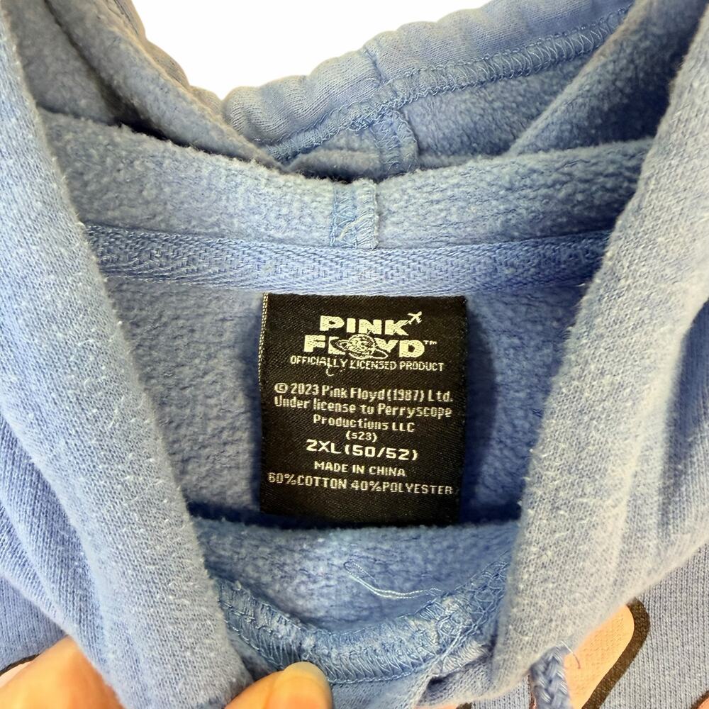 Pink Floyd Band Sweatshirt Hoodie Wish You Were Here 1975 Tour Blue Size 2XL - Picture 6 of 6